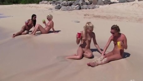 Skinny Naked Girls On The Beach - Blue Angel, Shalina Devine And Bibi Noel