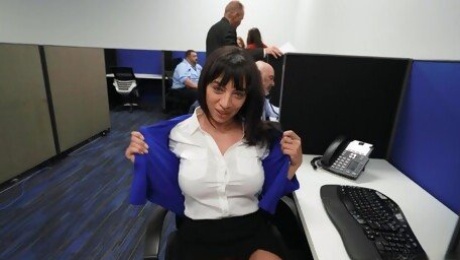 POV video of horny Latina Sasha Peral getting fucked in the office