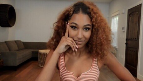 Flaming ebony amazes with her crazy POV qualities on dick